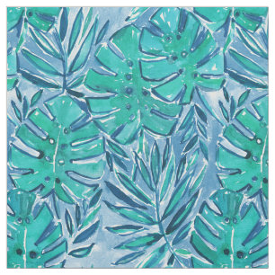 GOOD JUJU OERWOUD Green Tropical Leaves Stof
