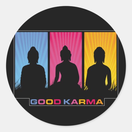 Good Karma Buddhas Ronde Sticker (Voorkant)