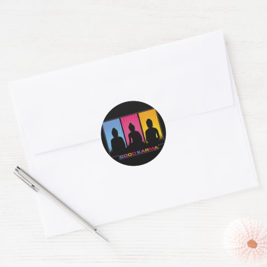Good Karma Buddhas Ronde Sticker (Envelop)