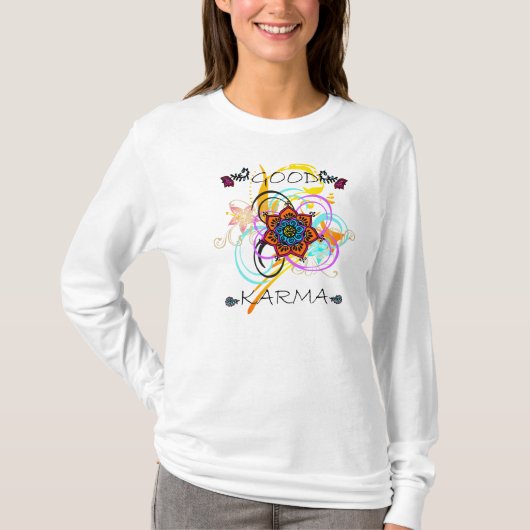 Good Karma Mandala Swirls Hoody Long Hoeve (Voorkant)