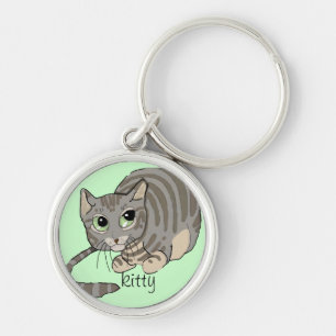 Good Kat Grey Tiger Cat~sleutelhanger Sleutelhanger