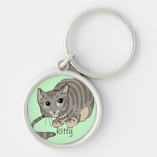 Good Kat Grey Tiger Cat~sleutelhanger Sleutelhanger (Voorkant)