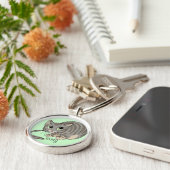 Good Kat Grey Tiger Cat~sleutelhanger Sleutelhanger (Zijkant)