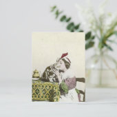 Good Kat Tea Time  Victoriaans Tea Party Briefkaart (Staand voorkant)