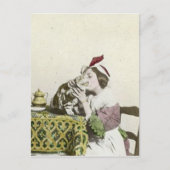 Good Kat Tea Time  Victoriaans Tea Party Briefkaart (Voorkant)