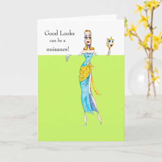 Good Looks verjaardag of vriendschapskaart Kaart (Gele Bloem)