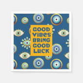 Good Luck and Vibes Evil Eye Napkin Servet (Voorkant)