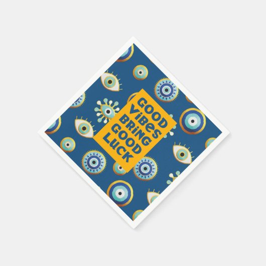 Good Luck and Vibes Evil Eye Napkin Servet (Hoek)