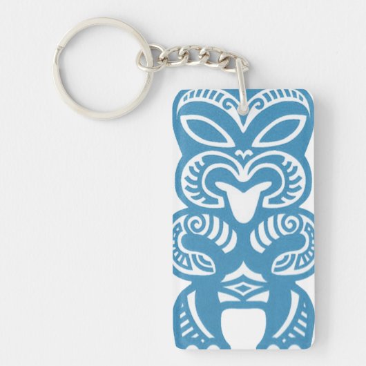 Good Luck Blue Tiki Acrylic Sleutelhanger (Voorkant)