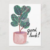 Good Luck Calathea Plant Waterverf Briefkaart (Voorkant)