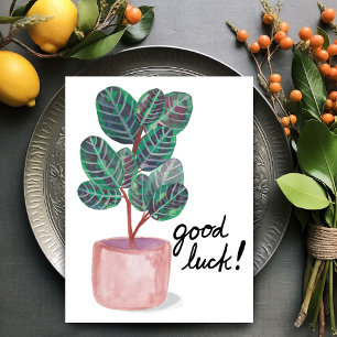 Good Luck Calathea Plant Waterverf Briefkaart