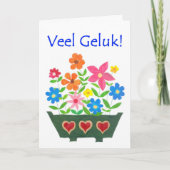 Good Luck Card, Dutch Greeting - Flower Power Kaart (Voorkant)