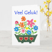 Good Luck Card, Dutch Greeting - Flower Power Kaart (Gele Bloem)