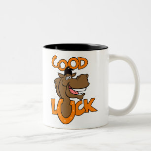 Good Luck Cartoon Pony Horsehoe Tweekleurige Koffiemok