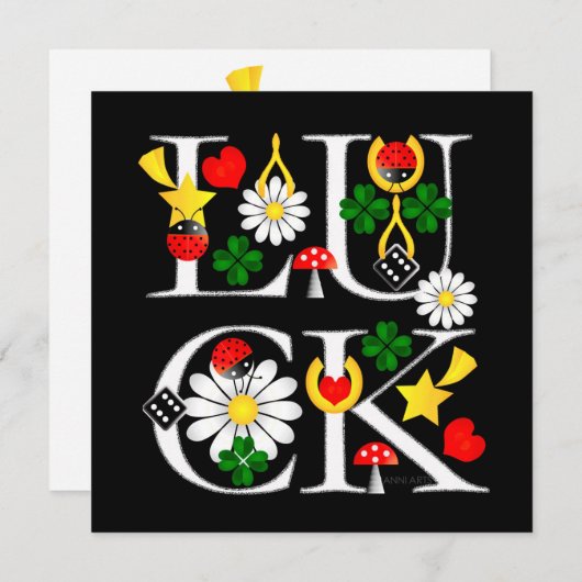 Good Luck Chalkboard Card (Voorkant / Achterkant)