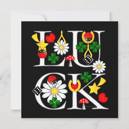 Good Luck Chalkboard Card (Voorkant)