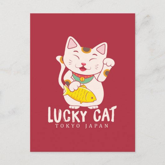 Good Luck Charm Lucky Cat Maneki Neko Asian Briefkaart (Voorkant)
