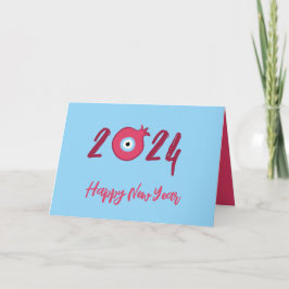 Good Luck Charm Pomegranate - Gelukkig nieuwjaar Feestdagen Kaart