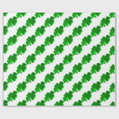 Good Luck Clover Pattern Green Funny Elegant Cadeaupapier (Vlak)