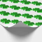 Good Luck Clover Pattern Green Funny Elegant Cadeaupapier (Hoek)