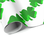 Good Luck Clover Pattern Green Funny Elegant Cadeaupapier (Rol Hoek)