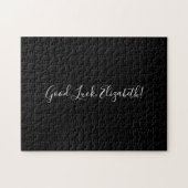 Good Luck Custom Name Script op Solid Black Funny Legpuzzel (Horizontaal)