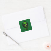 Good Luck Energy Skull St Patrick’s - Autocolante Vierkante Sticker (Envelop)
