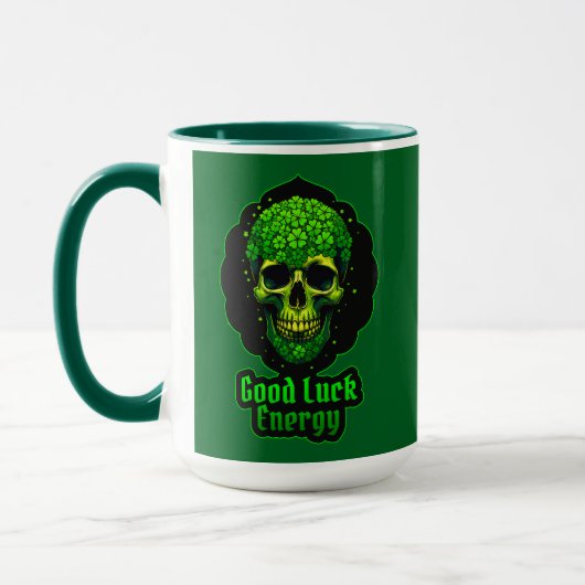 Good Luck Energy Skull St Patrick’s Day - caneca Mok (Links)