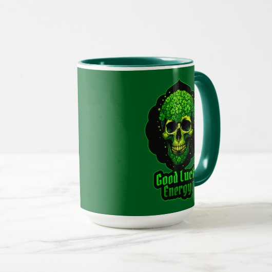 Good Luck Energy Skull St Patrick’s Day - caneca Mok (Voorkant rechts)