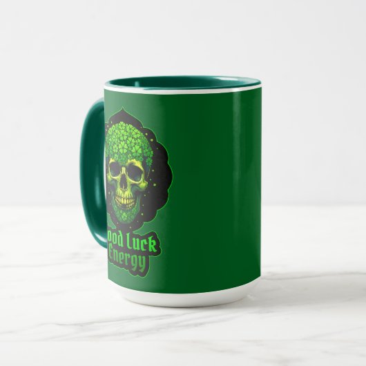 Good Luck Energy Skull St Patrick’s Day - caneca Mok (Voorkant links)