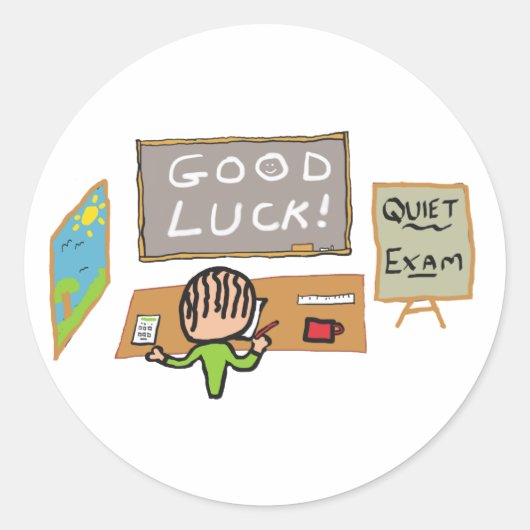 Good Luck Exams Ronde Sticker (Voorkant)