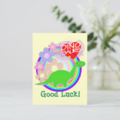 Good Luck Flower Dinosaur Briefkaart (Staand voorkant)