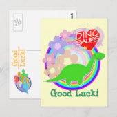 Good Luck Flower Dinosaur Briefkaart (Voorkant / Achterkant)