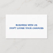 Good Luck Fortune Visitekaartje (Achterkant)