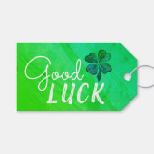Good Luck Four Leaf Clover Shamrock Cadeaulabel (Voorkant (Horizontaal))