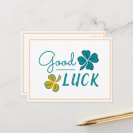 Good Luck Four Leaf Clover Shamrock Feestdagenkaart
