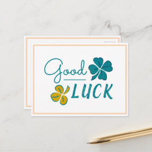 Good Luck Four Leaf Clover Shamrock Feestdagenkaart