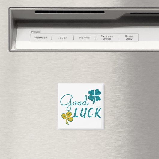 Good Luck Four Leaf Clover Shamrock Magnet (Insitu (Vaatwasser))
