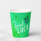 Good Luck Four Leaf Clover Shamrock Papieren Bekers (Achterkant)
