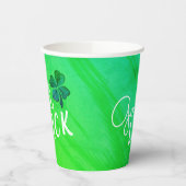 Good Luck Four Leaf Clover Shamrock Papieren Bekers (Links)