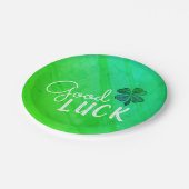 Good Luck Four Leaf Clover Shamrock Papieren Bordje (Gekanteld)