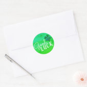 Good Luck Four Leaf Clover Shamrock Ronde Sticker (Envelop)