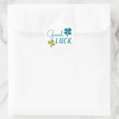 Good Luck Four Leaf Clover Shamrock Ronde Sticker (Tas)