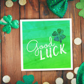 Good Luck Four Leaf Clover Shamrock Servet