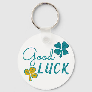 Good Luck Four Leaf Clover Shamrock Sleutelhanger