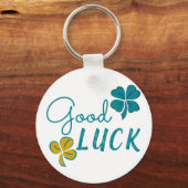 Good Luck Four Leaf Clover Shamrock Sleutelhanger (Voorkant)