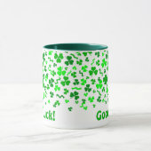 Good Luck Four Leaf Clover Shamrocks Personalized Mok (Midden)
