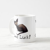 Good Luck Funny Lucky Black Cat Art Koffiemok (Voorkant links)