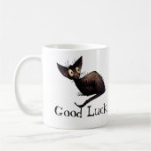 Good Luck Funny Lucky Black Cat Art Koffiemok (Links)