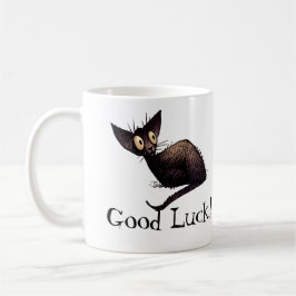 Good Luck Funny Lucky Black Cat Art Koffiemok